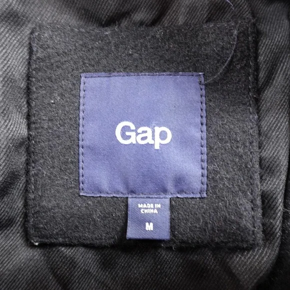 Gap Jacket Womens M Black Wool Double Breasted Peacoat Car Coat Heavy Preppy Y2K - Picture 4 of 10